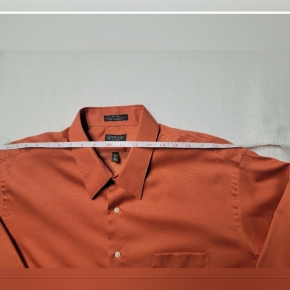 ARROW Men's Sateen Finish Long Sleeve Dress Shirt XXL (18)(34/35) Regular Fit - Picture 6 of 6